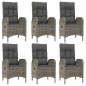 vidaXL Set comedor jardín 7 pzas y cojines ratán sintético negro gris vidaXL Set comedor jardín 7 pzas y cojines ratán sintético negro gris