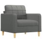 vidaXL Sillón con taburete tela gris oscuro 60 cm vidaXL Sillón con taburete tela gris oscuro 60 cm