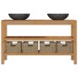 vidaXL Mueble tocador madera maciza teca con lavabos de mármol negro vidaXL Mueble tocador madera maciza teca con lavabos de mármol negro