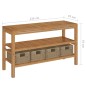 vidaXL Mueble tocador madera maciza teca con lavabos de mármol negro vidaXL Mueble tocador madera maciza teca con lavabos de mármol negro