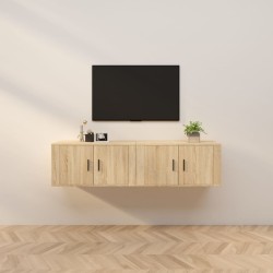 vidaXL Muebles para TV de pared 2 uds roble Sonoma 80x34,5x40 cm