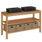 vidaXL Mueble tocador madera maciza teca con lavabos de mármol negro vidaXL Mueble tocador madera maciza teca con lavabos de mármol negro