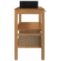 vidaXL Mueble tocador madera maciza teca con lavabos de mármol negro vidaXL Mueble tocador madera maciza teca con lavabos de mármol negro