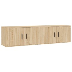 vidaXL Muebles para TV de pared 2 uds roble Sonoma 80x34,5x40 cm