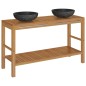 vidaXL Mueble tocador madera teca maciza con lavabos de mármol negro vidaXL Mueble tocador madera teca maciza con lavabos de mármol negro