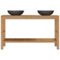 vidaXL Mueble tocador madera teca maciza con lavabos de mármol negro vidaXL Mueble tocador madera teca maciza con lavabos de mármol negro