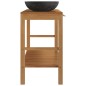 vidaXL Mueble tocador madera teca maciza con lavabos de mármol negro vidaXL Mueble tocador madera teca maciza con lavabos de mármol negro