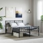 vidaXL Estructura de cama cabecero y estribo metal negro 140x190 cm vidaXL Estructura de cama cabecero y estribo metal negro 140x190 cm