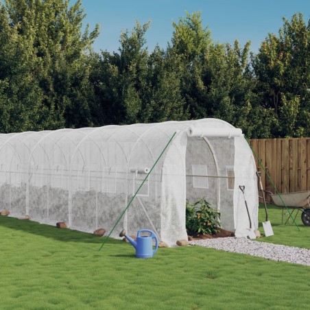vidaXL Invernadero con estructura de acero blanco 12 m² 6x2x2 m