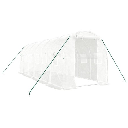 vidaXL Invernadero con estructura de acero blanco 12 m² 6x2x2 m