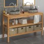 vidaXL Mueble tocador madera teca maciza con lavabos de piedra de río vidaXL Mueble tocador madera teca maciza con lavabos de piedra de río
