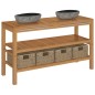 vidaXL Mueble tocador madera teca maciza con lavabos de piedra de río vidaXL Mueble tocador madera teca maciza con lavabos de piedra de río