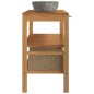 vidaXL Mueble tocador madera teca maciza con lavabos de piedra de río vidaXL Mueble tocador madera teca maciza con lavabos de piedra de río