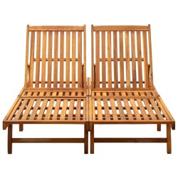 vidaXL Tumbona de jardín para 2 personas madera maciza de acacia