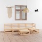 vidaXL Juego de muebles de jardín 6 piezas madera maciza de pino vidaXL Juego de muebles de jardín 6 piezas madera maciza de pino