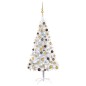 vidaXL Árbol de Navidad preiluminado con luces y bolas plateado 120 cm vidaXL Árbol de Navidad preiluminado con luces y bolas plateado 120 cm