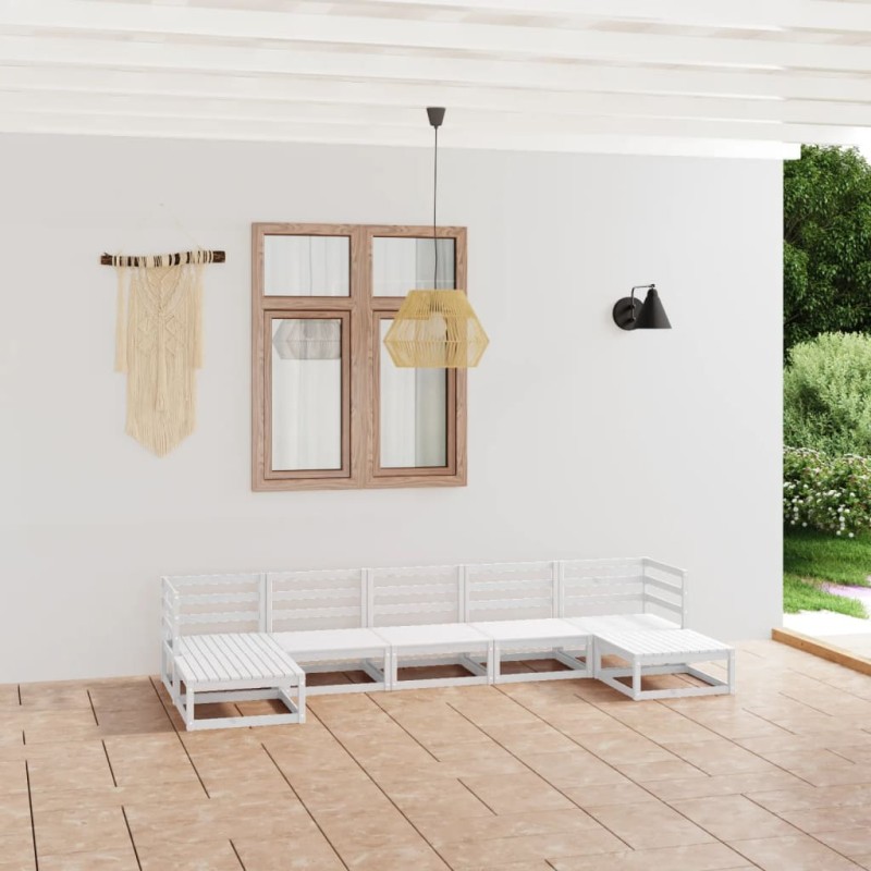 vidaXL Juego de muebles de jardín 7 piezas madera maciza de pino vidaXL Juego de muebles de jardín 7 piezas madera maciza de pino