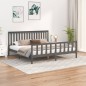 vidaXL Estructura de cama con cabecero madera de pino gris 200x200cm vidaXL Estructura de cama con cabecero madera de pino gris 200x200cm