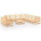 vidaXL Juego de muebles de jardín 10 piezas madera maciza de pino vidaXL Juego de muebles de jardín 10 piezas madera maciza de pino