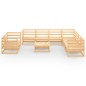 vidaXL Juego de muebles de jardín 10 piezas madera maciza de pino vidaXL Juego de muebles de jardín 10 piezas madera maciza de pino