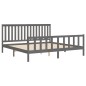 vidaXL Estructura de cama con cabecero madera de pino gris 200x200cm vidaXL Estructura de cama con cabecero madera de pino gris 200x200cm