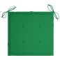 vidaXL Sillas de comedor 4 uds madera maciza de teca con cojines verde vidaXL Sillas de comedor 4 uds madera maciza de teca con cojines verde