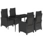 vidaXL Set de muebles jardín 5 pzas con cojines ratán sintético negro vidaXL Set de muebles jardín 5 pzas con cojines ratán sintético negro