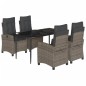 vidaXL Set comedor de jardín 5 piezas con cojines ratán sintético gris vidaXL Set comedor de jardín 5 piezas con cojines ratán sintético gris