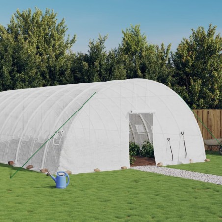 vidaXL Invernadero con estructura de acero blanco 132 m² 22x6x2,85 m