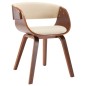 vidaXL Silla de comedor de madera curvada y cuero sintético crema vidaXL Silla de comedor de madera curvada y cuero sintético crema