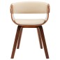 vidaXL Silla de comedor de madera curvada y cuero sintético crema vidaXL Silla de comedor de madera curvada y cuero sintético crema