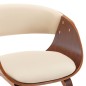 vidaXL Silla de comedor de madera curvada y cuero sintético crema vidaXL Silla de comedor de madera curvada y cuero sintético crema