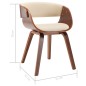 vidaXL Silla de comedor de madera curvada y cuero sintético crema vidaXL Silla de comedor de madera curvada y cuero sintético crema