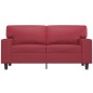 vidaXL Sofá de 2 plazas de cuero sintético rojo tinto 120 cm