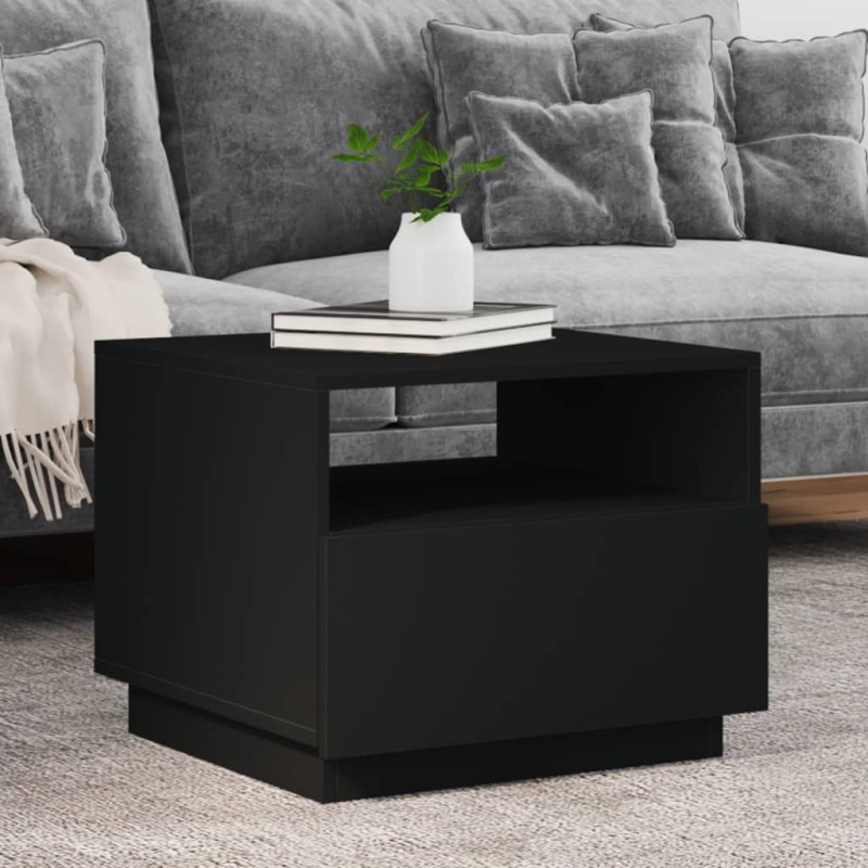 vidaXL Mesa de centro con luces LED negro 50x49x40 cm vidaXL Mesa de centro con luces LED negro 50x49x40 cm