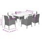 vidaXL Set de comedor de jardín 7 pzas y cojines ratán sintético negro vidaXL Set de comedor de jardín 7 pzas y cojines ratán sintético negro