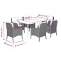 vidaXL Set comedor jardín 7 pzas y cojines ratán sintético gris vidaXL Set comedor jardín 7 pzas y cojines ratán sintético gris