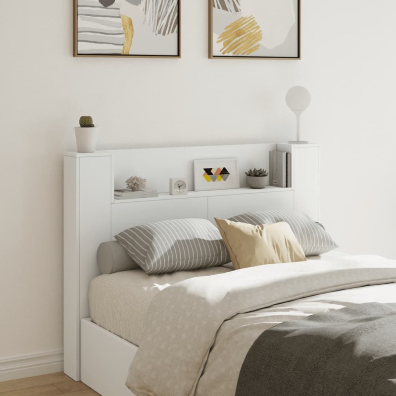 vidaXL Cabecero de cama con luz LED blanco 140x16,5x103,5 cm vidaXL Cabecero de cama con luz LED blanco 140x16,5x103,5 cm