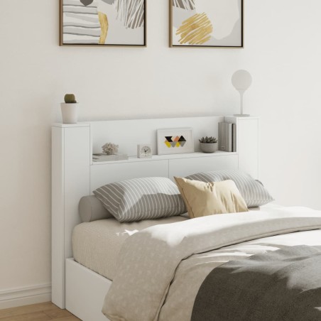 vidaXL Cabecero de cama con luz LED blanco 140x16,5x103,5 cm