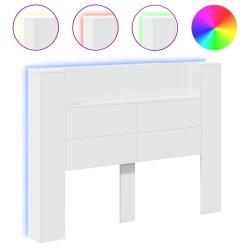 vidaXL Cabecero de cama con luz LED blanco 140x16,5x103,5 cm