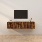vidaXL Muebles para TV de pared 3 uds roble ahumado 57x34,5x40 cm vidaXL Muebles para TV de pared 3 uds roble ahumado 57x34,5x40 cm