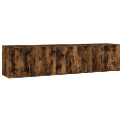 vidaXL Muebles para TV de pared 3 uds roble ahumado 57x34,5x40 cm
