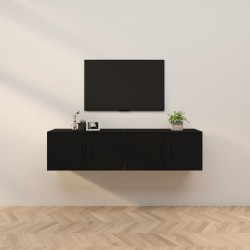 vidaXL Muebles para TV de pared 2 uds negro 80x34,5x40 cm