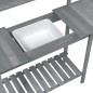 vidaXL Mesa para macetas con fregadero abeto gris 147,5x44x139,5 cm vidaXL Mesa para macetas con fregadero abeto gris 147,5x44x139,5 cm
