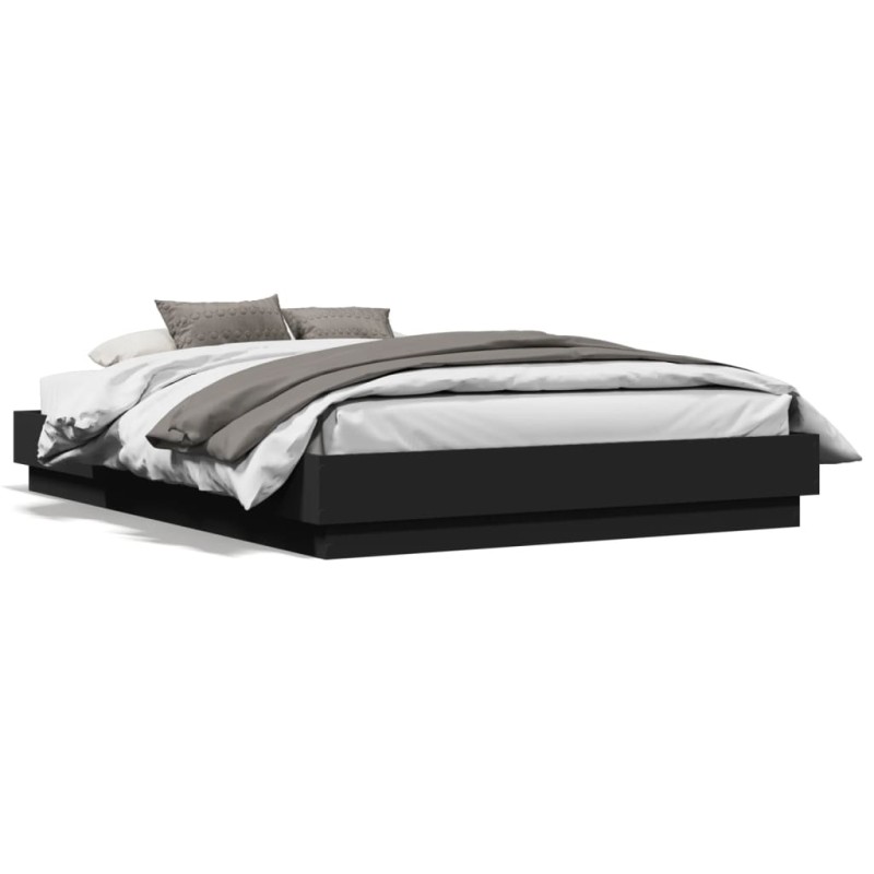 vidaXL Estructura de cama madera de ingeniería negra 140x190 cm vidaXL Estructura de cama madera de ingeniería negra 140x190 cm
