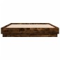 vidaXL Estructura de cama madera de ingeniería roble ahumado 160x200cm vidaXL Estructura de cama madera de ingeniería roble ahumado 160x200cm