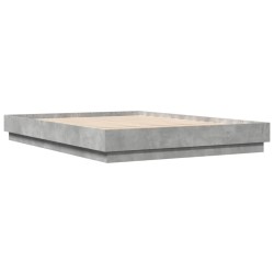 vidaXL Estructura de cama madera de ingeniería gris hormigón 140x200cm