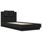 vidaXL Estructura cama con cabecero madera ingeniería negro 90x200 cm vidaXL Estructura cama con cabecero madera ingeniería negro 90x200 cm