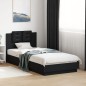 vidaXL Estructura cama con cabecero madera ingeniería negro 90x200 cm vidaXL Estructura cama con cabecero madera ingeniería negro 90x200 cm