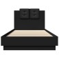 vidaXL Estructura cama con cabecero madera ingeniería negro 90x200 cm vidaXL Estructura cama con cabecero madera ingeniería negro 90x200 cm